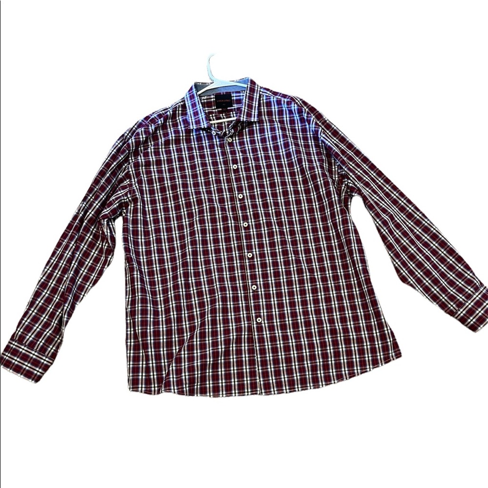 Men’s Linea Uomo checkered print dress shirt